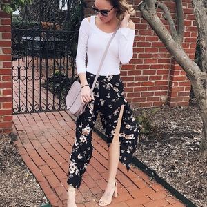 Floral Slit Pants